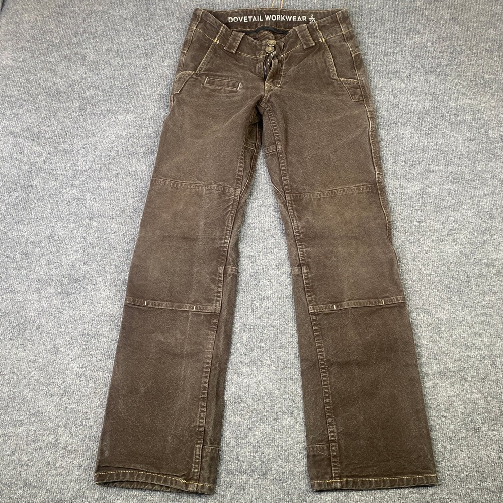 Dovetail Workwear Day Construct Brown Canvas Double Knee Utility Pants 2/30